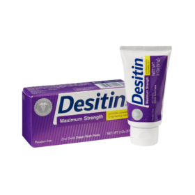 Desitin 4 oz. tube for diaper rash treatment with zinc oxide.