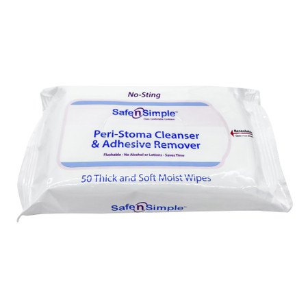 Safe n Simple Adhesive Remover Wipe and Peri-Stoma Cleanser, 5 in x 7 ...